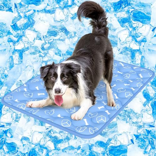 Rywell Tappetino Rinfrescante per Cani e Gatti 70×90cm, Tappetino Rinfrescante Autorinfrescante Non Tossico Lavabile, Tappeto Refrigerante per Cani, Gatti, Animali Domestici, Umano