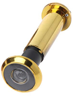Türspion für Türspion, verstellbar, Türspion mit Anti-Peep-Rückabdeckung, Türbeschläge, Türbeschläge, Katzenaugen-Kamera, 220-Grad-Viewer, Glaslinse, Guckloch, Privatsphäre, massive Messingabdeckung