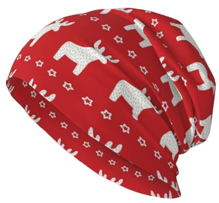 Diari Totenkopfmütze, Strickmütze, Polyester, Sturmhaube, Slouchy Beanie, Laufmütze, Weihnachts-Kitz, Siehe Abbildung, One size
