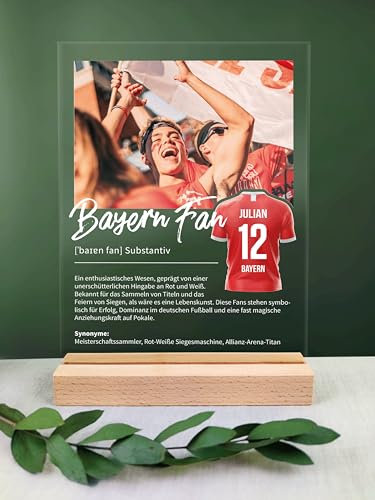 Bayern Geschenk personalisiert - Acryl Geschenk - Definition: Bayern Fan - Bayern Fanartikel, Bayern Fangeschenk, Bayern Geschenke, Geschenk für Bayernfans