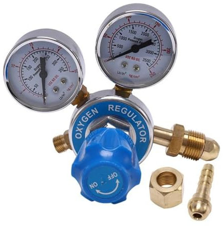 Jauge de Pression D'acétylène Régulateurs de Bouteilles d'oxygène et de gaz, inhalateur de réduction de Pression d'o2, régulateur à Double jauge, régulateur de réservoir d'oxygène