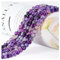 Perle Pierre Naturelle,60 pièces 6mm Agate Rayée Violette Pierre Naturelle pour Bracelet,Perles pour Bracelet Bijoux