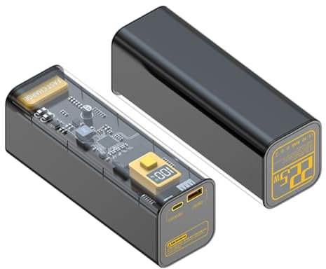 Fowecry Fast Charger Box Portable Fast Charger Box LCD PD22.5W 2-Way Fast Charging Box 8PCS 21700