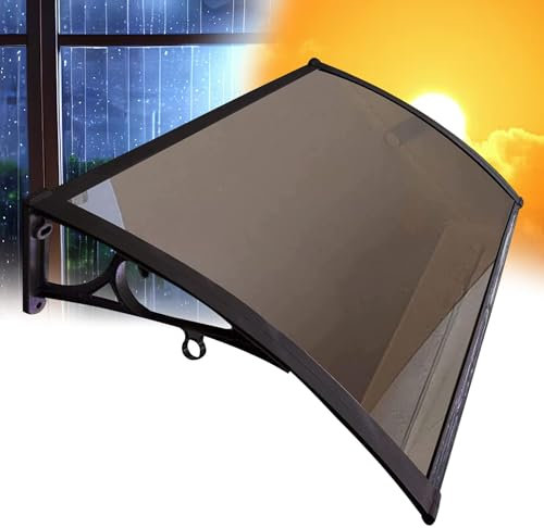 Vordach für Haustür, Tür überdachung,Pultbogenvordach mit Alu-Regenrinne,Türüberdachung mit Seitenteil,UV-Schutz,Regen und Schnee,Dach Markise aus Polycarbonat,für Eingang Veranda Geschäft (Color : B
