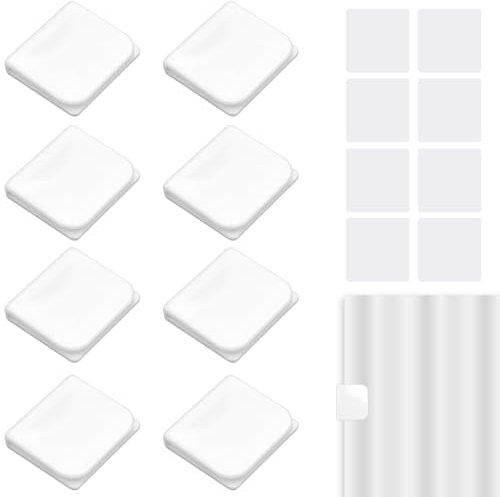 8 Stück Duschvorhang Clips, 4.5cm x 5cm Duschvorhang Befestigung, Duschvorhang Klammern, Duschvorhang Halterung, Vorhang Klammern, Geeignet zur Befestigung von Duschvorhängen for Shower Spillage