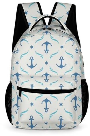 MQSSYOA Schulranzen Pirat Und Anker Umhängetasche Rucksack Reisetasche Tagesrucksäcke Büchertasche Für Jungen Mädchen Studenten