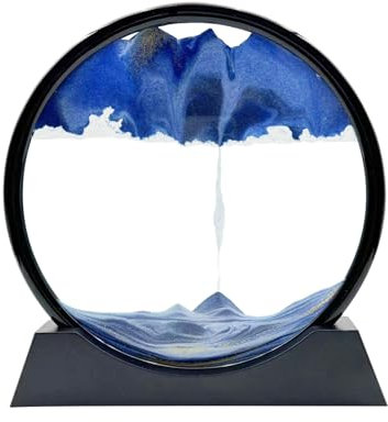 AzureLeap Sable mouvant - Mouvement liquide 3D - Couleur paysage de sable profond - Décoration de bureau - Décoration de bureau - 30,5 cm - Bleu