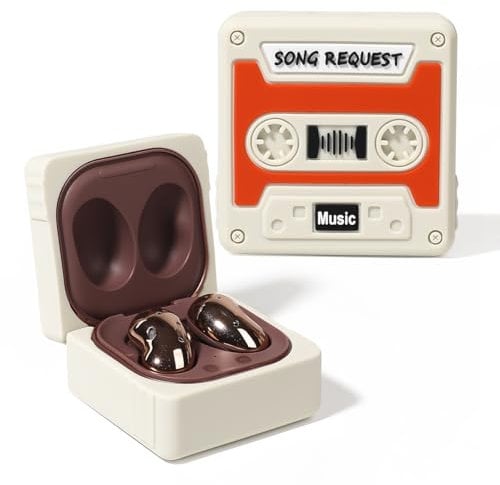 XMBYGY Silicone Charging Case Protective Cover with Keychain for Samsung Galaxy Buds FE(2023) / Buds2 Pro(2022) / Buds 2(2021) / Buds Pro(2021) / Buds Live(2020) Earbuds (SONGradioOG)