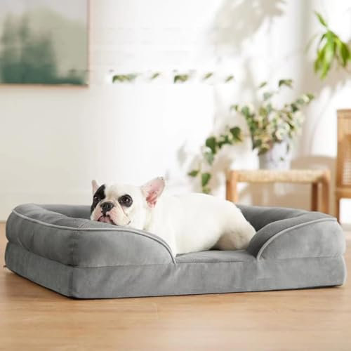 FYHOLD Hundebett aus Memory-Schaum, orthopädisches Hundebett und Sofa zum Schlafen von Haustieren, mit abnehmbarem waschbarem Bezug (L)