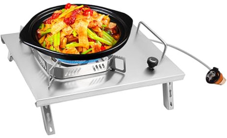 Réchaud de camping avec brûleur de 2600 W - 36 x 25,5 x 9,5 cm - Pour de nombreuses occasions, camping, voyage en camping-car, randonnée, barbecue, sécurité d'urgence familiale, etc.