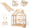 WoodandHearts Indoor Spielturm mit Rutsche & Schaukel – Kinderrutsche, Turnringe & Kletterseil – Baby Schaukel Indoor – Kletterwand Kinderzimmer & Spielhaus für Zuhause