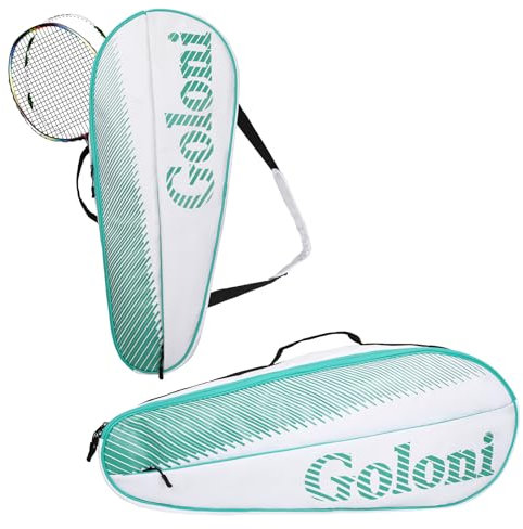 Goloni Tennistasche für 3–4 Schläger mit extra Vordertasche für andere wichtige Dinge, Tennisschläger-Tasche mit abnehmbarem Schultergurt, Grün