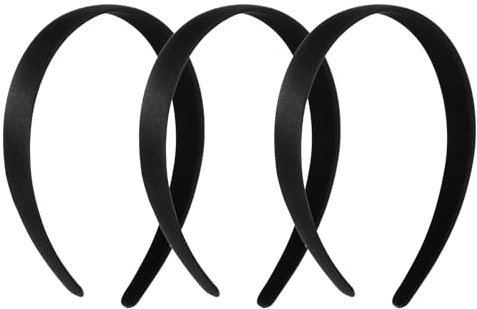 3 Stück Samt Haarreifen Solides Einfaches Mode Damen Haarreif Satin Hartes Haarschmuck Haarband Schwarz Haarschmuck Geschenk für Mädchen Weihnachten Halloween Party Karneval