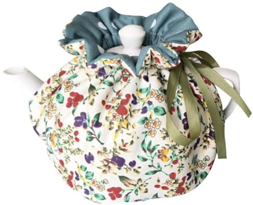 Tea Cosy, Cotton Vintage Floral Teapot Dust Cover Tea Cozies, Kitchen Home Decorative Tea Pots Cozy with Insulation Pad for Housewife, Friend, Mom (Color #1)