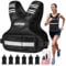 Adjustable Weighted Vest for Women, 6-12 lbs Vest with 6 Weights Iron Sand, Best Weighted Vest with Plus Pockets and Reflective Strips for Running, Walking, Training and