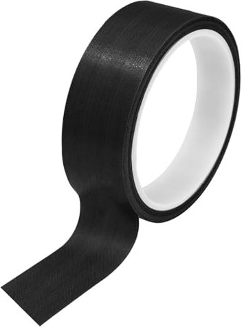 Misuyue 30mm Antistatisch Teflonband Gewindedichtband, Hitzebeständiges bis 300℃, Teflon Klebeband PTFE Glasgewebeband 10m/32.8ft für Vakuumiermaschine Impulsversiegeler (Schwarz)