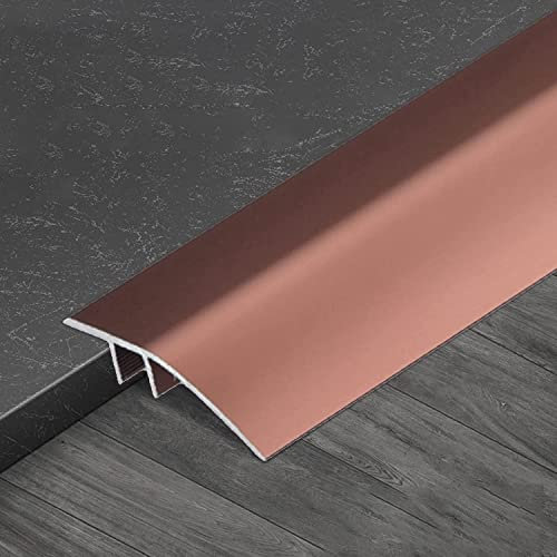 Türübergangsstreifen, Bodenübergangsstreifen für unebene Böden, Teppich-zu-Laminat-Schwellenleiste, Türleisten für Laminatböden, schneidbar (rot, 120 cm)