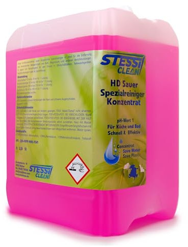 StessiClean HD Spezialreiniger Sauer | 25 Liter | Ultraschall Konzentrat | Löst hartnäckige Verschmutzungen | wie Magnesium | Ultraschallreiniger | entfernt Fett, Öl, Schmierstoffe, Farben