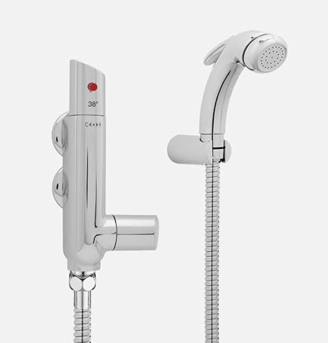 Taps2Traps Bidet Thermostatic Douche Kit Shattaf and Handset Finished in Chrome