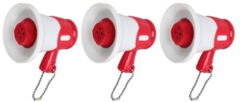 Alomejor Mini Megaphone Toy Keychain Funny Design mit Gebauten Musik, Spielen auf Kindern, Verbesserung der Kommunikationsfähigkeiten, Kinderlautsprecher (Rot)