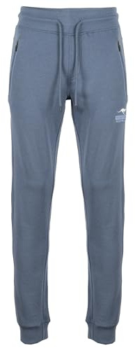 ROADSIGN australia Herren Jogginghose mit Reißverschlusstaschen in Kontrastfarbe, elastistsche Bundverarbeitung, Logoprint am Bein blau, 2XL