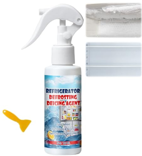 120ML Defrosting Spray For Fridge Freezer,Effective F/ridge Defrosting Spray,Rapidly Defroster S/pray for Refrigerator,Mulit-Use Freezer Defrost S/pray,Powerful Fridge Cleaner for F/ridge F/reezer