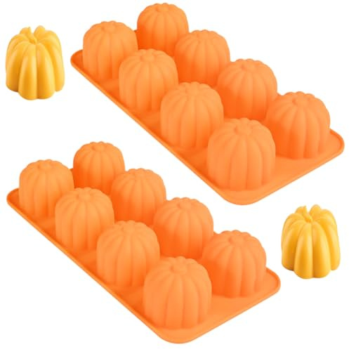 MEZHEN Halloween Silikonformen Mousse Backform Kürbis Kuchenform Silikon Kuchenbackform Halloween Soap Kürbis Form Kürbisform Motivbackformen Herbst Muffin 2 Stück