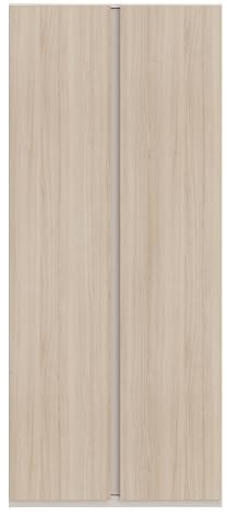 Forte PANOPTIK Kleiderschrank 90, schmaler, moderner Schrank, 2-türig, Schlafzimmer, Jugendzimmer, Holzwerkstoff, Kaschmir Beige|Riva Eiche Holzdekor, 88,9 cm breit x 210,5 cm hoch x 54,2 cm tief