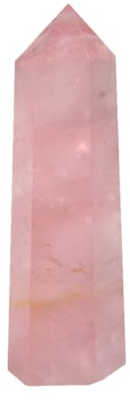 TOGEVAL Rosenquarz Kristallstab Sechseckig Rosa Natürlicher Heilstein für Bürodekoration und Fotoprops