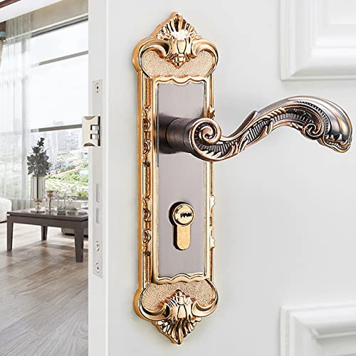 Dioche do Antico Stile Europeo Retro Vintage Serratura per Porta Interna Antifurto Set di Leve per Serratura per Porta con qualità in Acciaio Al Manganese per Casa e Ufficio