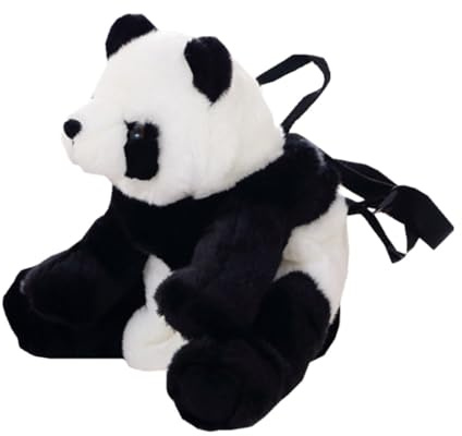Panda Rucksack Event Plüsch, Kindertasche mit Verstellbaren Trägern | Großes Fassungsvermögen für Snacks und Kleine Accessoires, Metallreißverschluss, für Kita und Draußen