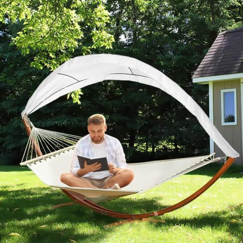 Vkechh Hängematte Outdoor, Doppelliege mit Gestell, Liegefläche 200x150cm, Belastbarkeit max 200 kg, Hängeschaukel, Hängematten Möbel für Balkon, Garten und Terrassen