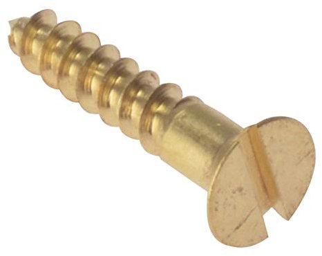 ForgeFix Wood Screws - Solid Brass | 1 x 6 | Countersunk | Box 200