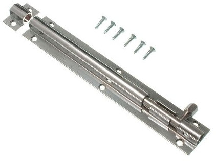Door Bolt Barrel Slide Lock 150Mm 6 Inch Chrome With Screws