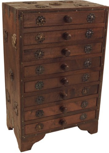 GURU SHOP Schubfachschränkchen, Apothekerschränkchen, Schmuck Schränkchen - Modell 10, 35x22x13 cm