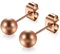 Flongo Damen Perlen Ohrstecker 8mm rosegold Edelstahl Faux Perle rund Kugel Gestüt Stecker Steckerverschluss Stud Ohrringe hypoallergen Starter Set für Damen Herren Mädchen
