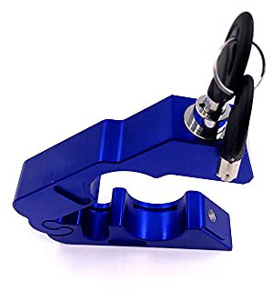 E-Bro® Motorcycle Handlebar Grip Brake Lever Lock,Anti Theft Security Caps-Lock (Blue)