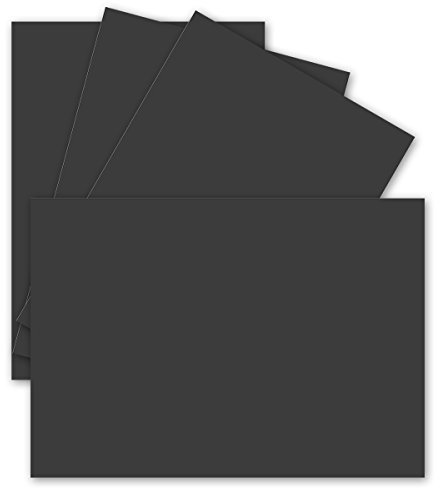 25 Einzel-Karten DIN A6-10,5 x 14,8 cm - 240 g/m² - Schwarz - Tonkarton - Bastelpapier - Bastelkarton- Bastel-karten - blanko Postkarten