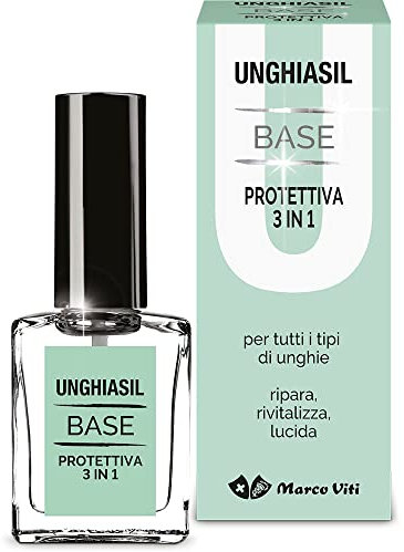 Marco Viti Unghiasil Base Protettiva 3 in 1, Ripara, Protegge, Rivitalizza le Unghie - 10 ml