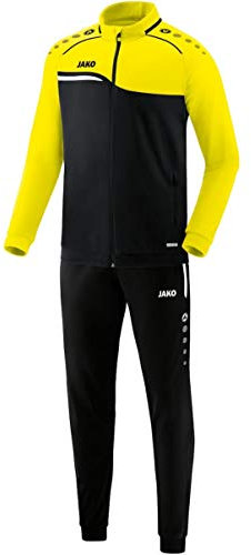 JAKO Herren Trainingsanzug Polyester Competition 2.0, schwarz/neongelb, XL, M9118