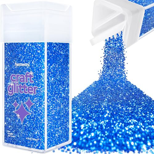 Hemway Premium Craft Glitter Shaker - Sapphire Blue | 130g Fine Metallic Flake Sequins for Resin & Epoxy Crafts | Craft Supplies for Festival, Tumblers, Body, Face, Eye & Nail Art