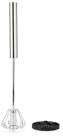 FALINGO Schneebesen Rührbesen Quirl Handrührer Milchaufschäumer zum Mixen & Rühren inkl. Standrack (1 Stück, Schwarz)