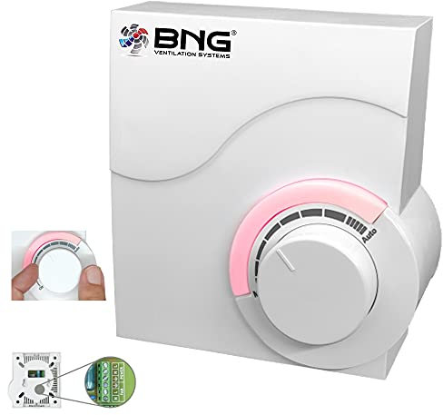 BNG Drehzahlregler 230V 5A für Lüfter Ventilator Radialgebläse 1100W, Grau, TRIAC Schalter, Mechanischer Drehknopf (Automatisch), AUF-AUF-AN Modus