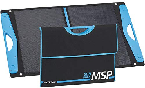 ECTIVE MSP 60 SunDock Solarpanel- 60 W, 2xUSB, mobil, tragbar, faltbar, effizient, monokristallin Solarzellen- Solarmodul, Outdoor Solar Ladegerät, Solarsystem für Van, Wohnmobil, Camping, Wohnwagen