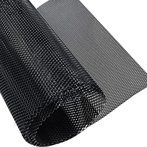 40 x 13 Universal Car Grill Mesh Sheet - Black Painted Aluminum Alloy DIY Grille Mesh Roll Grids Rhombic Hole 8 x 25mm (Black)