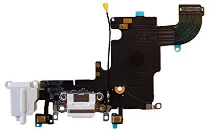 DHLK® Ladebuchse Dock Connector kompatibel mit iPhone 6S - Dock ConnectorFlex, Weiß (A1633, A1688, A1700)