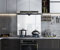 BELOFAY 6mm Tempered Glass Sparkle Splashback for Kitchen, Toughened Glass Heat Resistant Splashbacks for Cookers (60X65, White Sparkles)