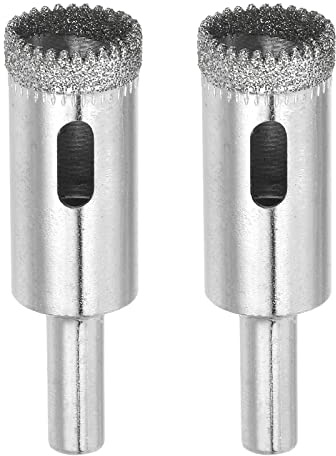 sourcing map 2 brocas de diamante de 15 mm con núcleo hueco dentado para vidrio, cerámica, porcelana, azulejos, mármol, piedra