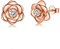 Rose Ohrstecker Rosegold für Damen Mädchen, Klein Blume Rose mit Zirkonia Rosegold Ohrringe Damen 925 Zierliche Knorpel Tragus Helix