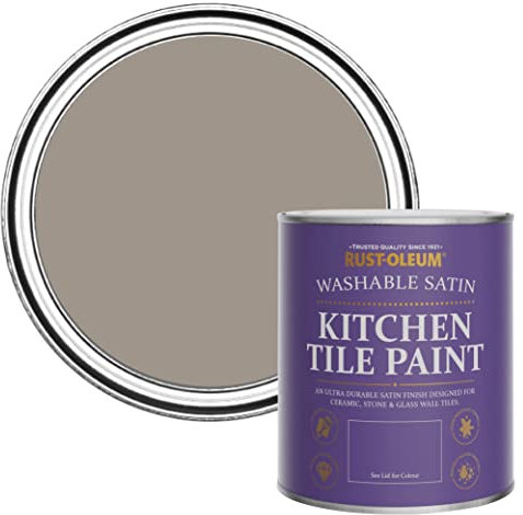 Rust-Oleum Brown water resistant Kitchen Tile Paint in Satin Finish - Whipped Truffle 750ml